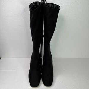 Express Women’s Black Suede Round Toe Knee High Boots Size 6 #669
